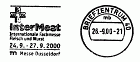 Inter Meat
Internationale Fachmesse Fleisch und Wurst
24.9.-27.9.2000
Messe Düsseldorf
