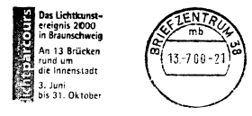 Das Lichtkunst- / ereignis 2000 / in Braunschweig / An 13 Brücken / rund
um / die Innenstadt / 3. Juni / bis 31. Oktober / lichtparcours